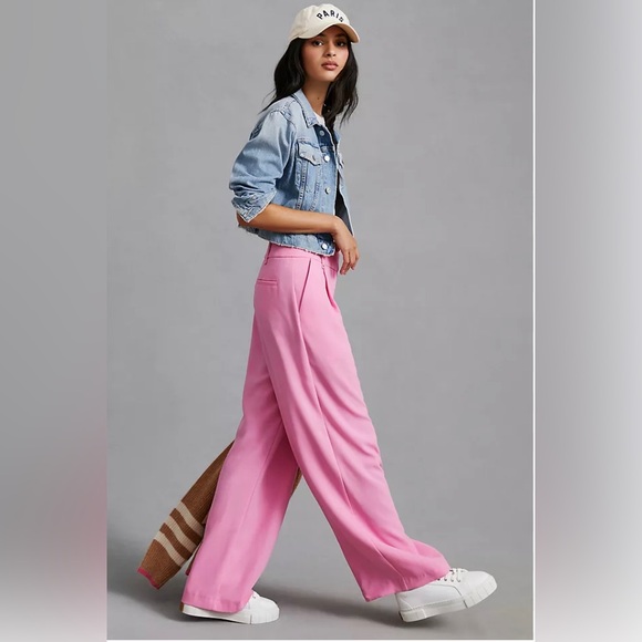 NWT Anthropologie/ Exquise Carnation Flared Trousers COLOR - Pink - Picture 1 of 6